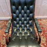 Fauteuil chesterfield cuir vert