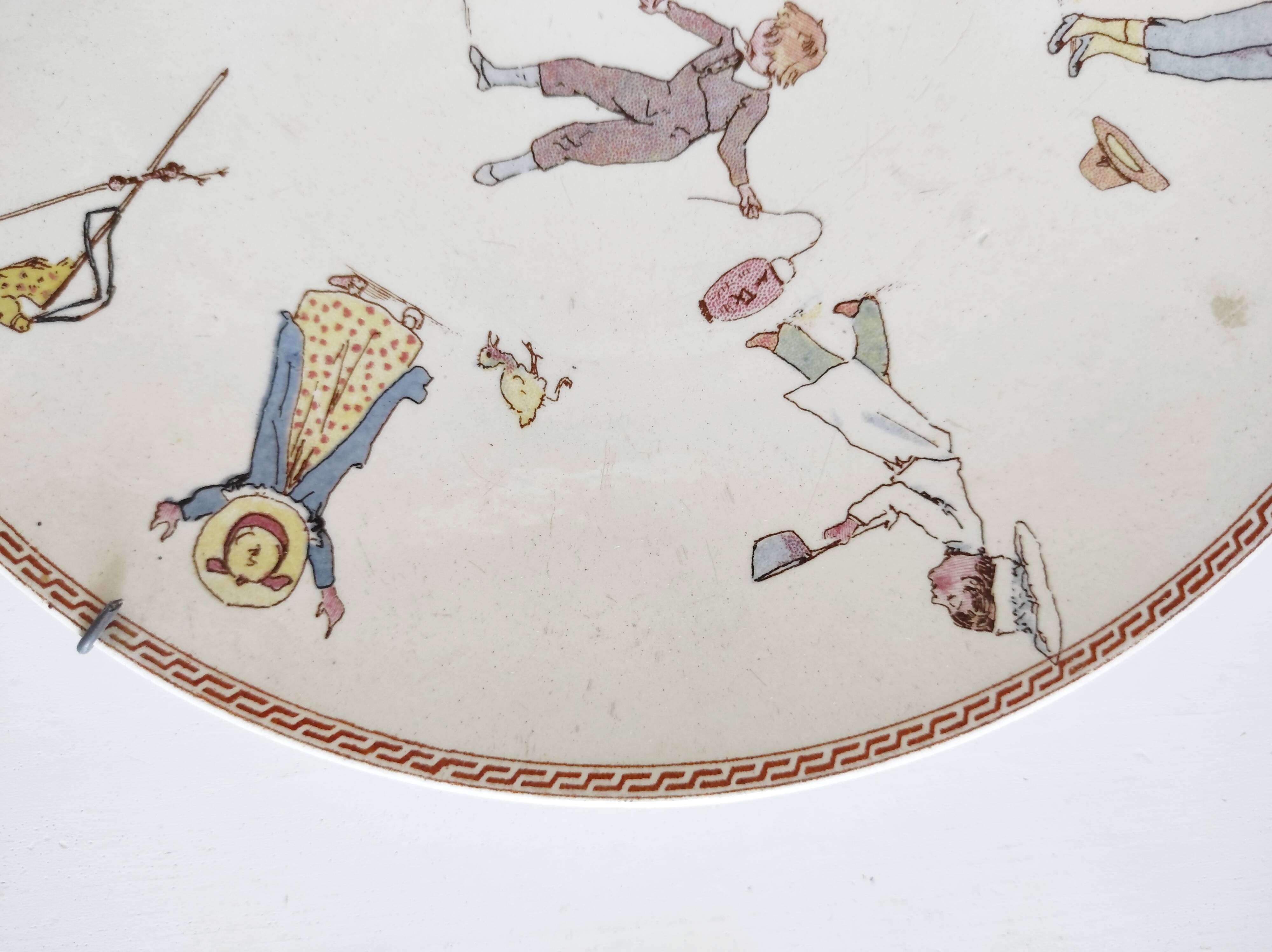 Assiette décorative aux enfants sarreguemines