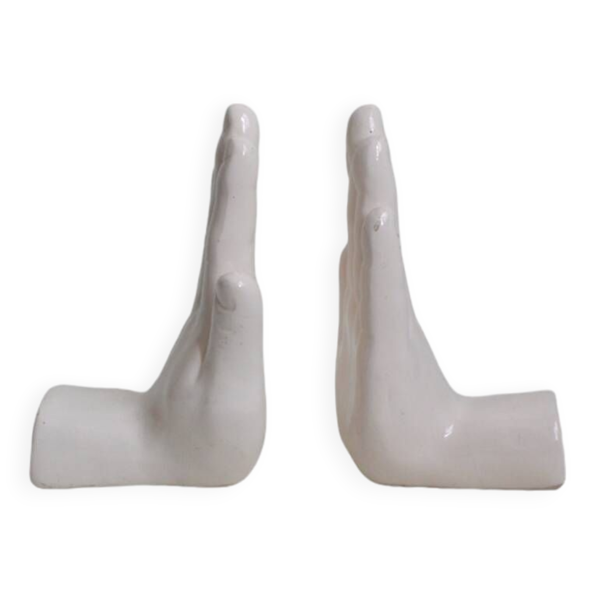 Ceramic hand bookends