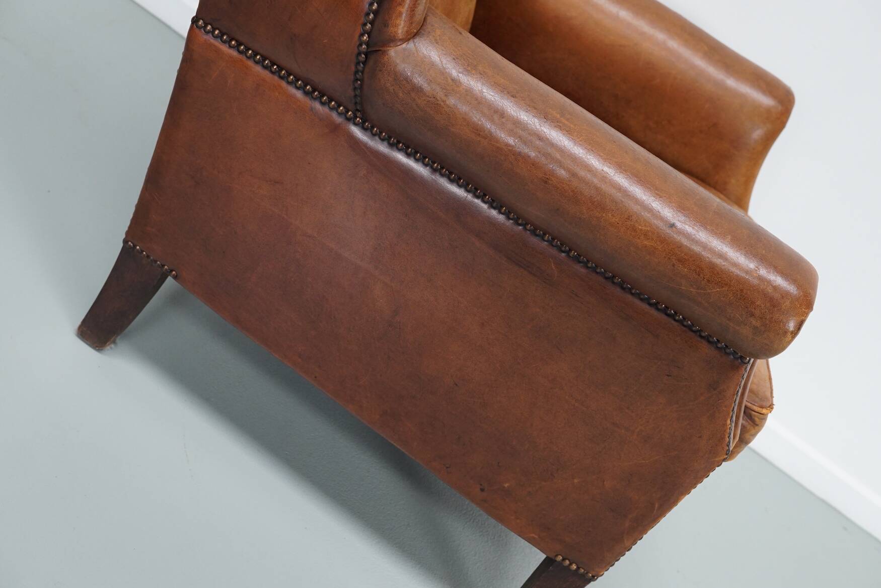 Vintage Dutch Cognac Colored Leather Vintage Dutch Cognac Colored Leather Club ChairClub Chair