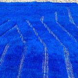 Azilal blue wool rug 250cm x 150cm
