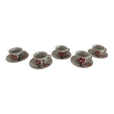 Saint-Amand Camélia, milieu du XXe siècle – 5 tasses peintes main