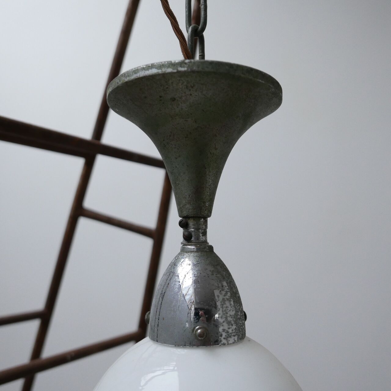Two Tone Antique Glass Ceiling Pendants (2)