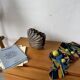 Brutalist wood shell sculpture box 1900