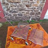 Chrome-plated metal serving cart, 1970s