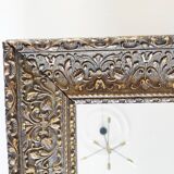 Wooden mirror, edge with embossed flowers 48 x 41 cm
