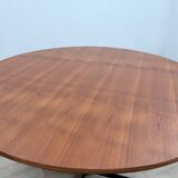 Vittorio Nobili 1950s round dining table in teak & brass