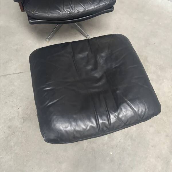 King chair with hocker by Strässle, 1960s