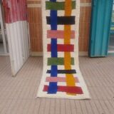 Handmade natural wool hallway rug, size 75 x 300 cm