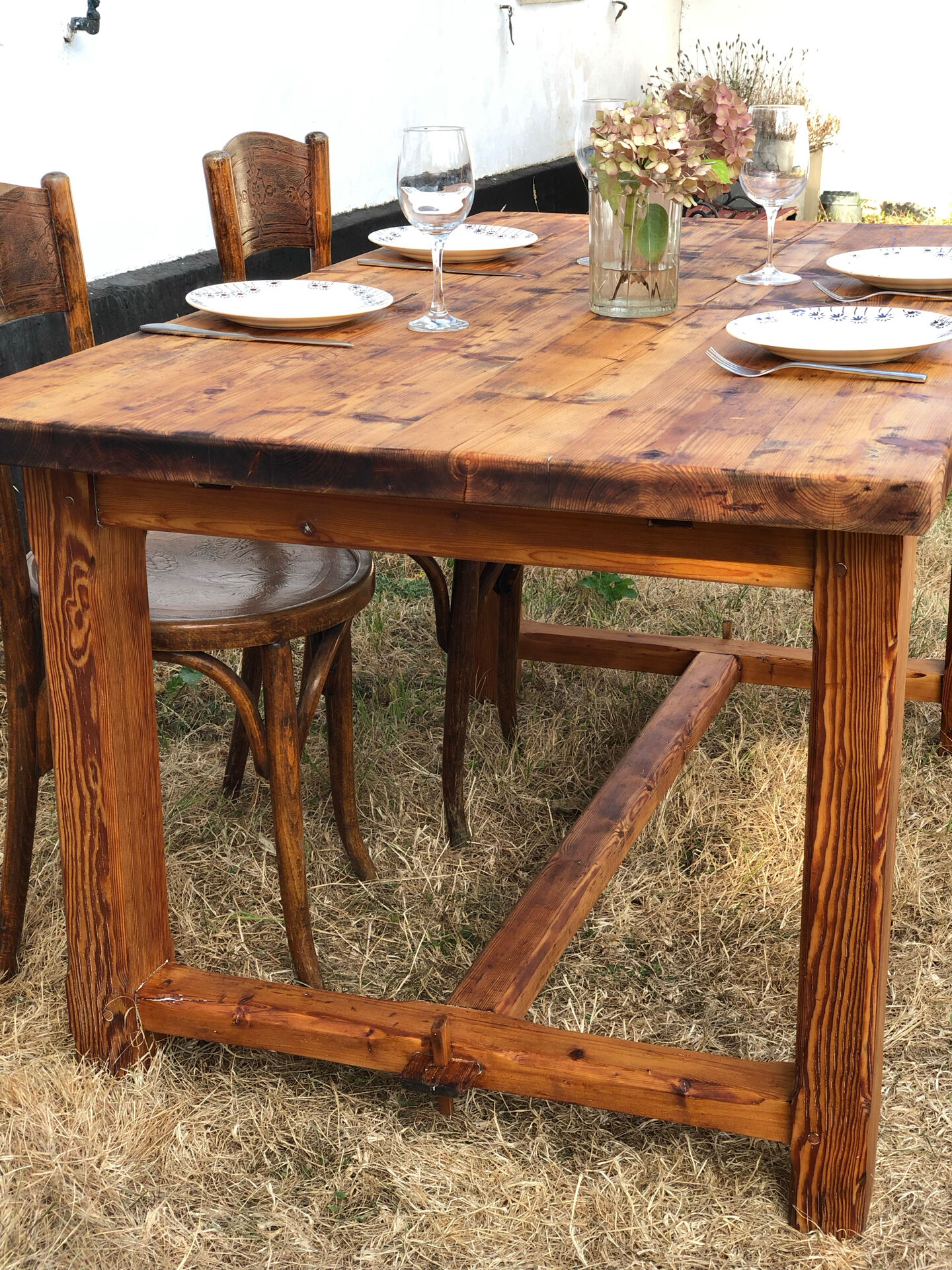 Old farmhouse table made of solid pine