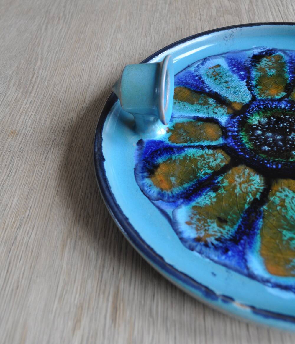 Danish ceramic candlestick from Jette Hellerøe, 1970s