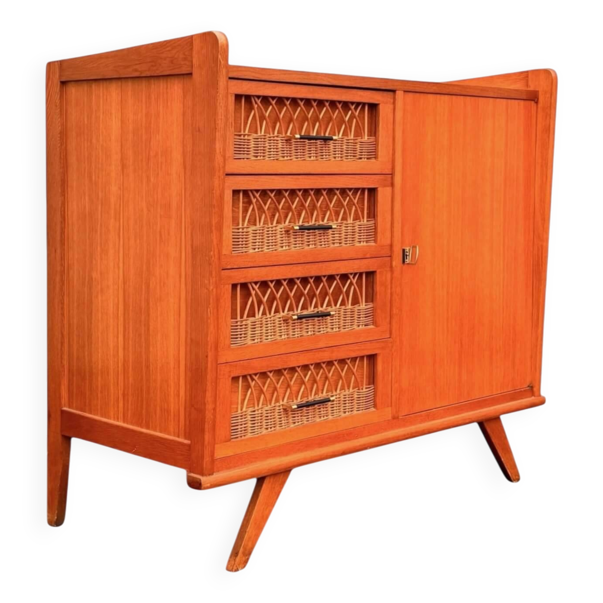 Vintage rattan sideboard