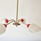 Suspension lustre en laiton  , style Stilnovo , années 50 , plafonnier