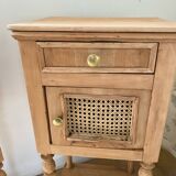 Pair of solid wood cane bedside or nightstands