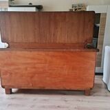 Buffet vaisselier Jindřich Halabala bois massif  noyer années  30-40