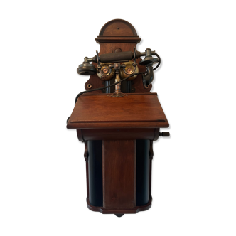 Old wall-mounted crank telephone, early twentieth century of the Elektrisk Office Art Deco period