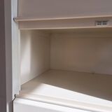 Vintage metal clamshell cabinet