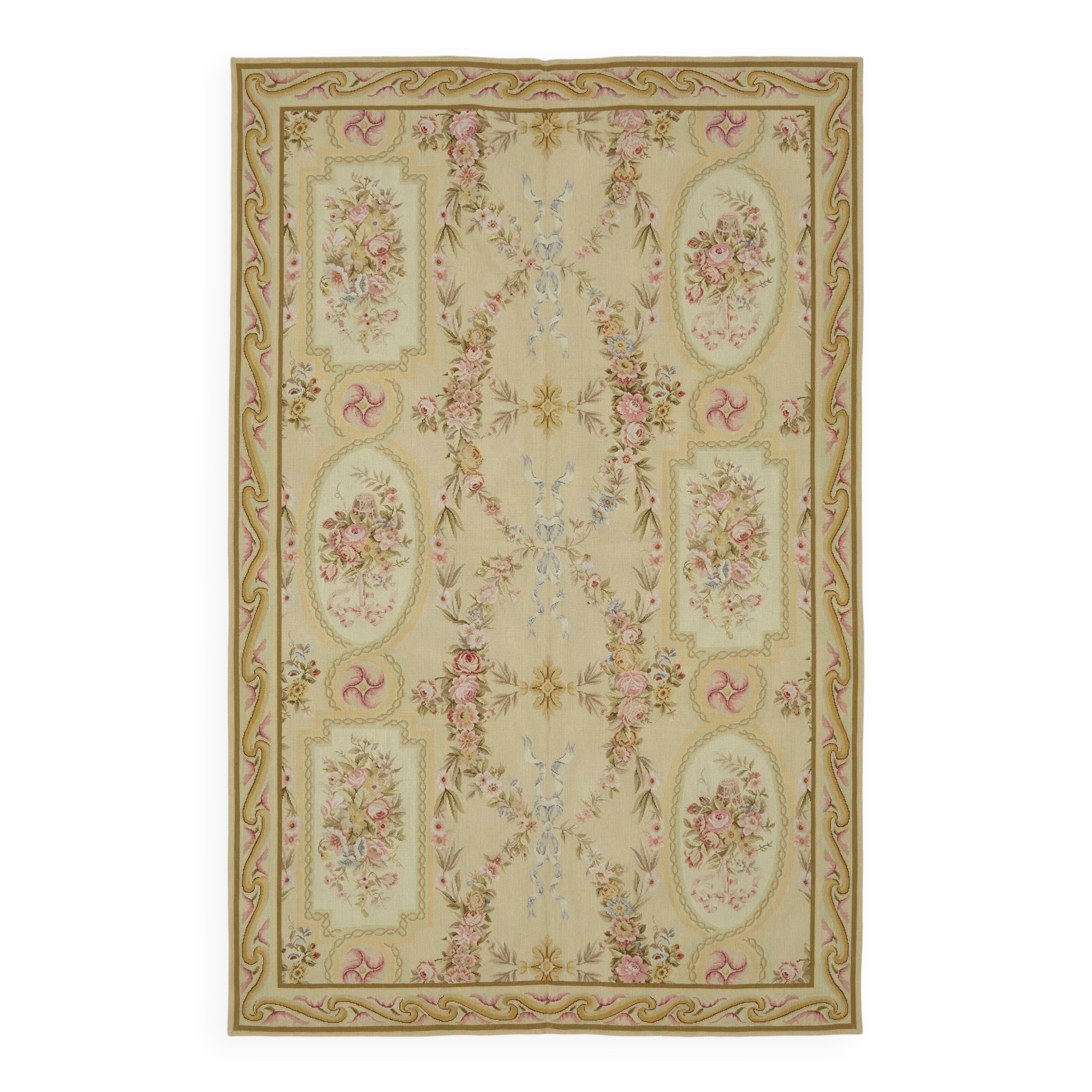 Handmade Vintage Flatweave Needlepoint Kilim 177 cm x 277 cm