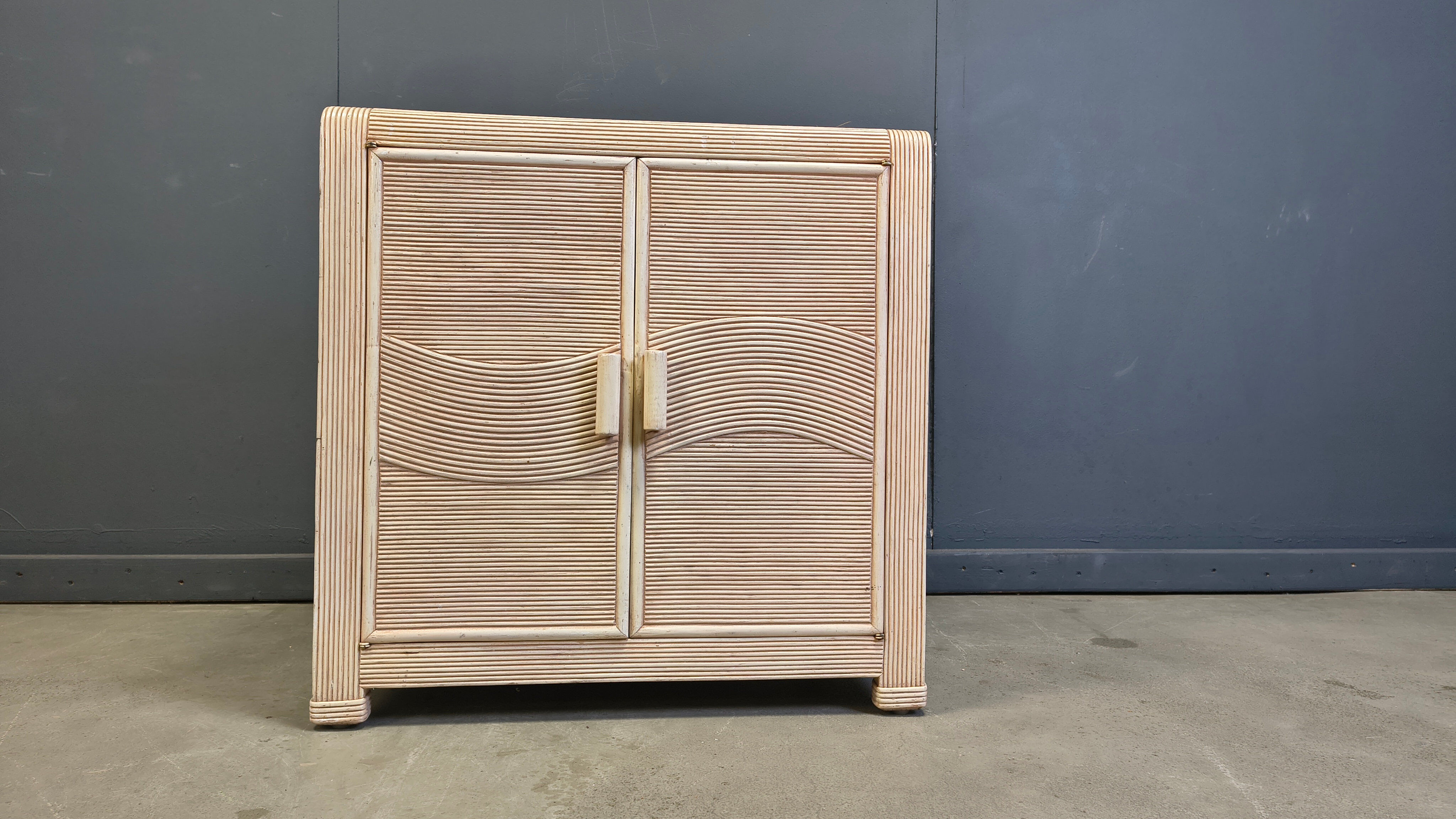 Vintage pencil reed cabinet, 1970s