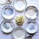 Antique mismatched earthenware soup plates with a tureen