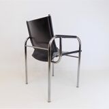 Strässle HE leather lounge chair by Hans Eichenberger