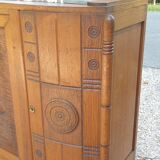 Art deco oak and marble sideboard