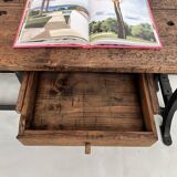 Old workbench with cast iron base, 1950s