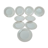 Gien modernist plates with gold dots – set of 9