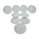 Assiettes Gien modernistes à pois dorés – lot de 9