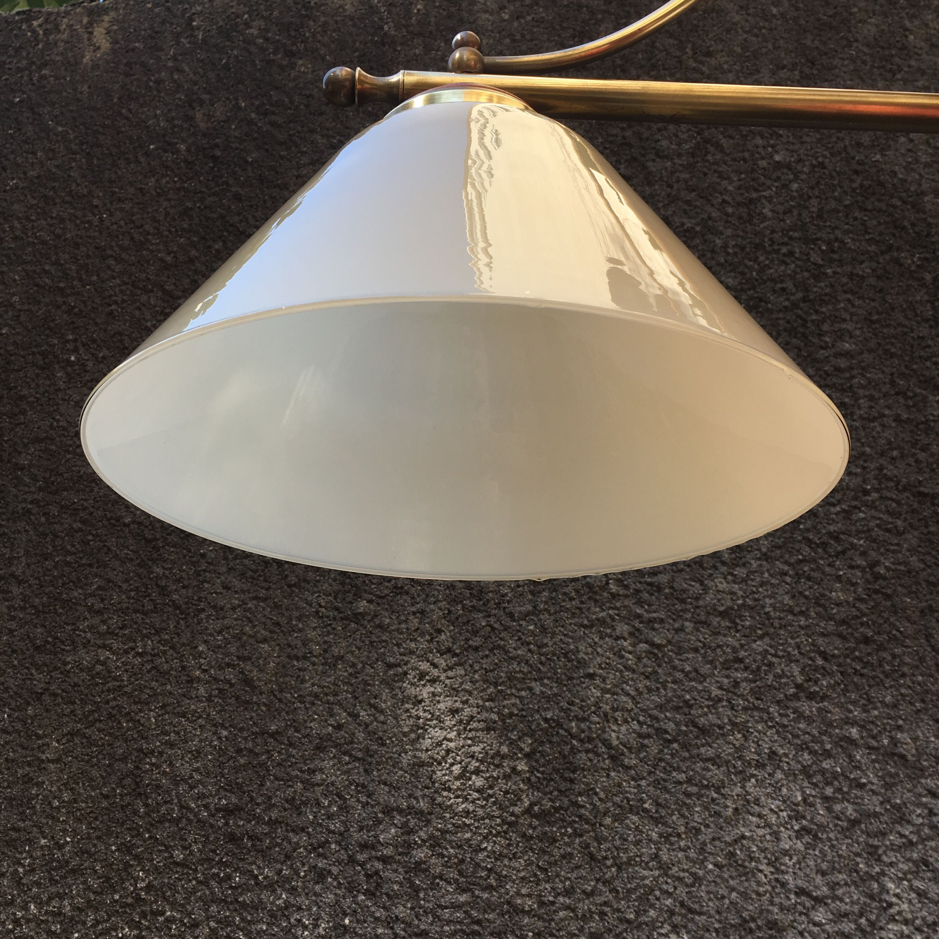 Suspension double en verre conique laiton et bois