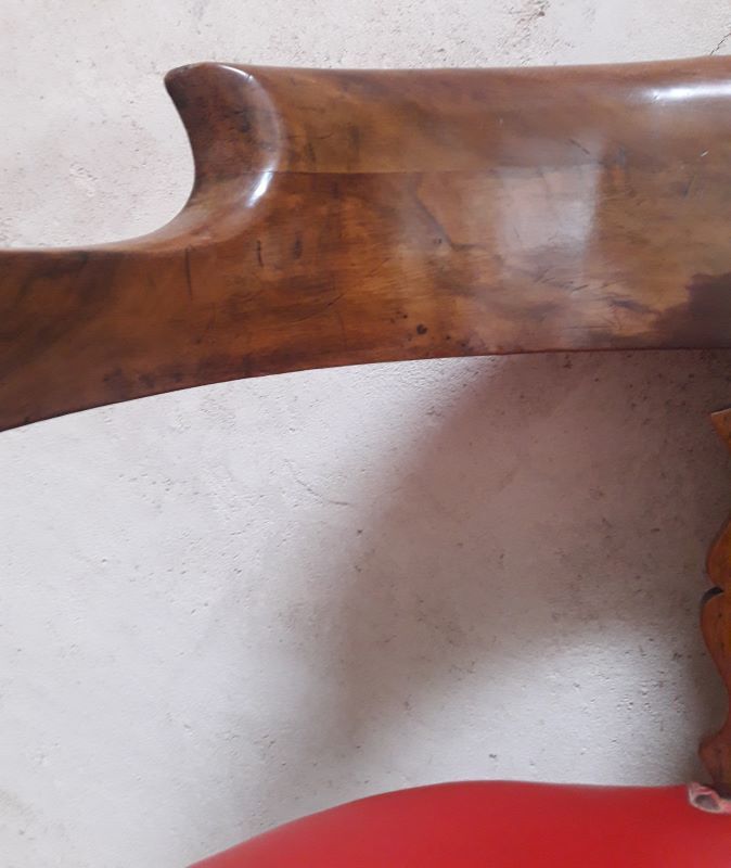 19th century solid walnut office chair