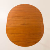 Teak round table with hidden extension, 1970s