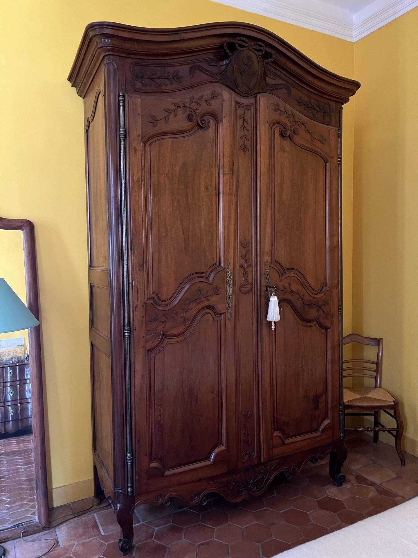 Wedding wardrobe, Provençal in solid walnut
