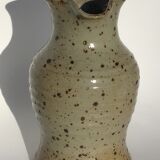 Pitcher sandstone pyrity artisanal beige signed, height 21.5