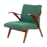Bentwood armchair in original green fabric by Mier, 1964