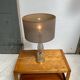 Glass table lamp with brass