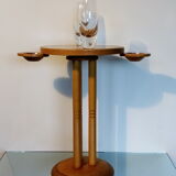 Small smoker's table, side table, Scandinavian blond wood, tripod, vintage 70'