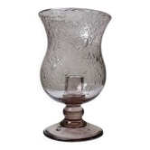 Photophore vintage en verre bullé améthyste pâle, style Biot, 1970-1980