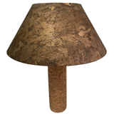 Lampe de table italienne en liège et laiton du milieu du siècle