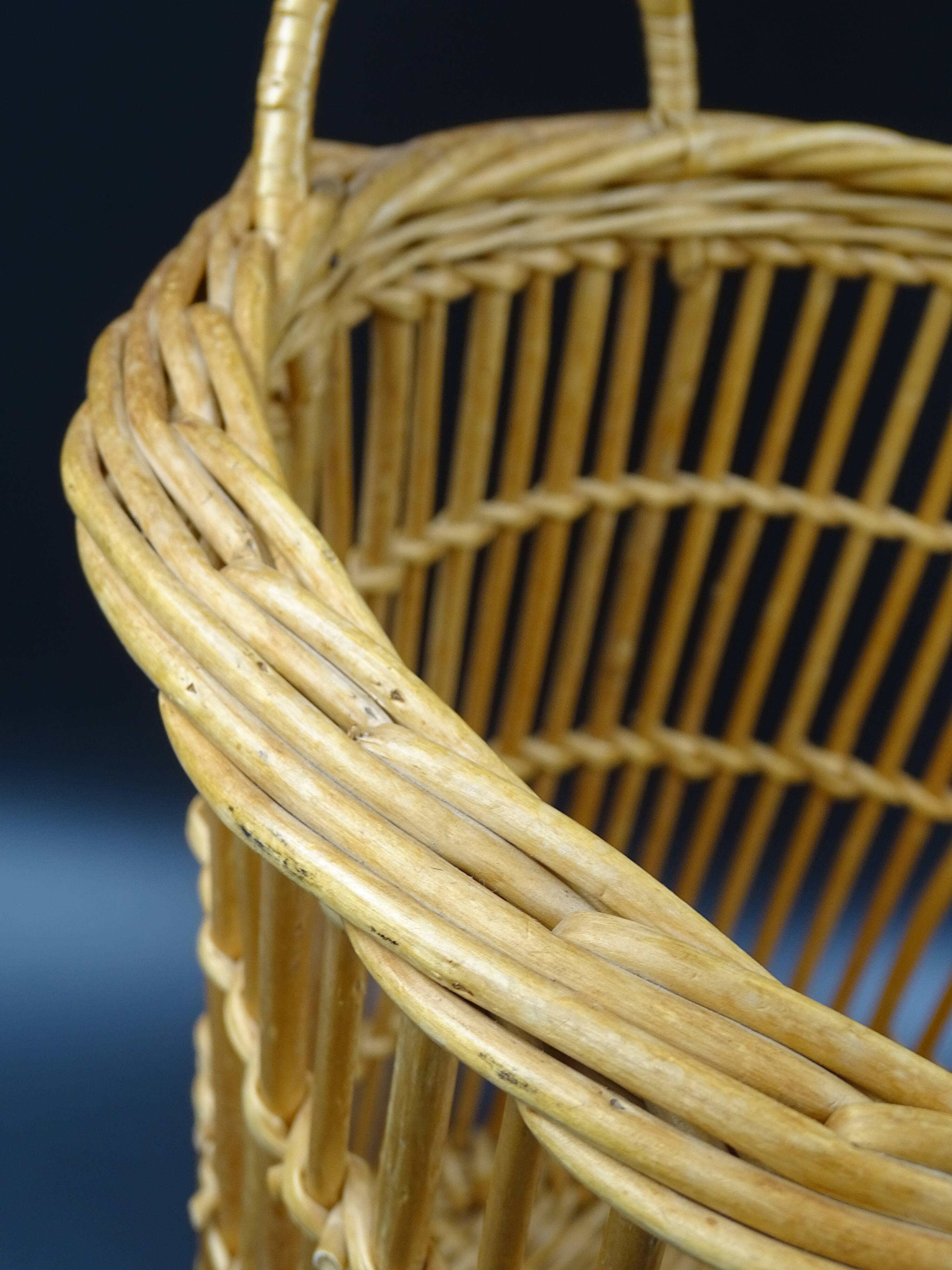 Wicker wastepaper basket