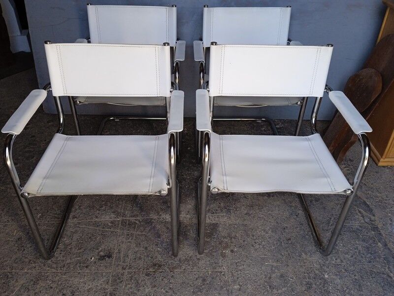 4 armchairs leather bauhaus design
