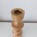 Set of 3 Scandinavian turned wooden candle holders