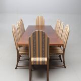 Grand Baroque-Style 11-Piece Dining Suite — Carved Oak & Oak Veneer — Table