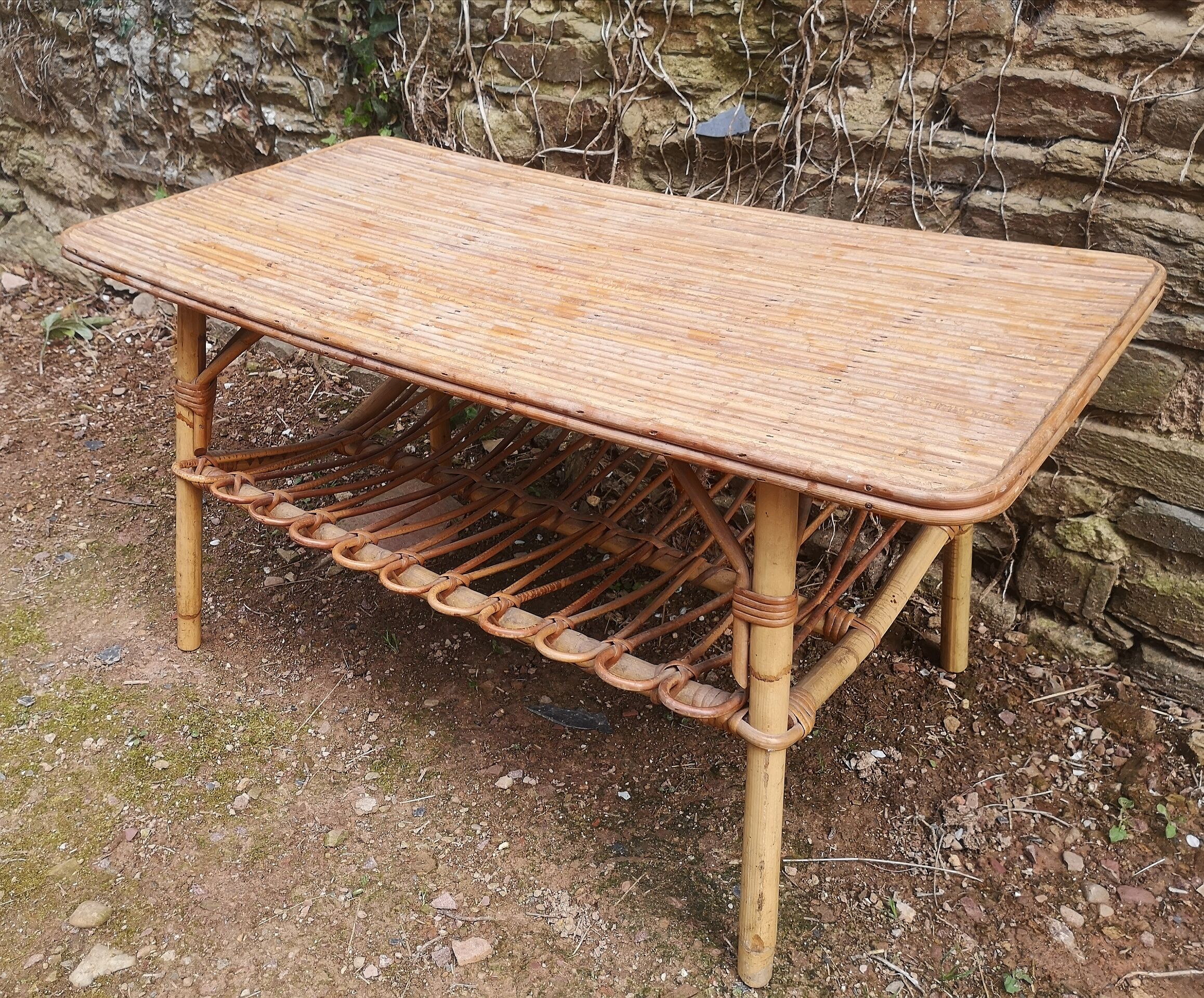 Vintage rattan coffee table