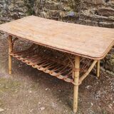Vintage rattan coffee table