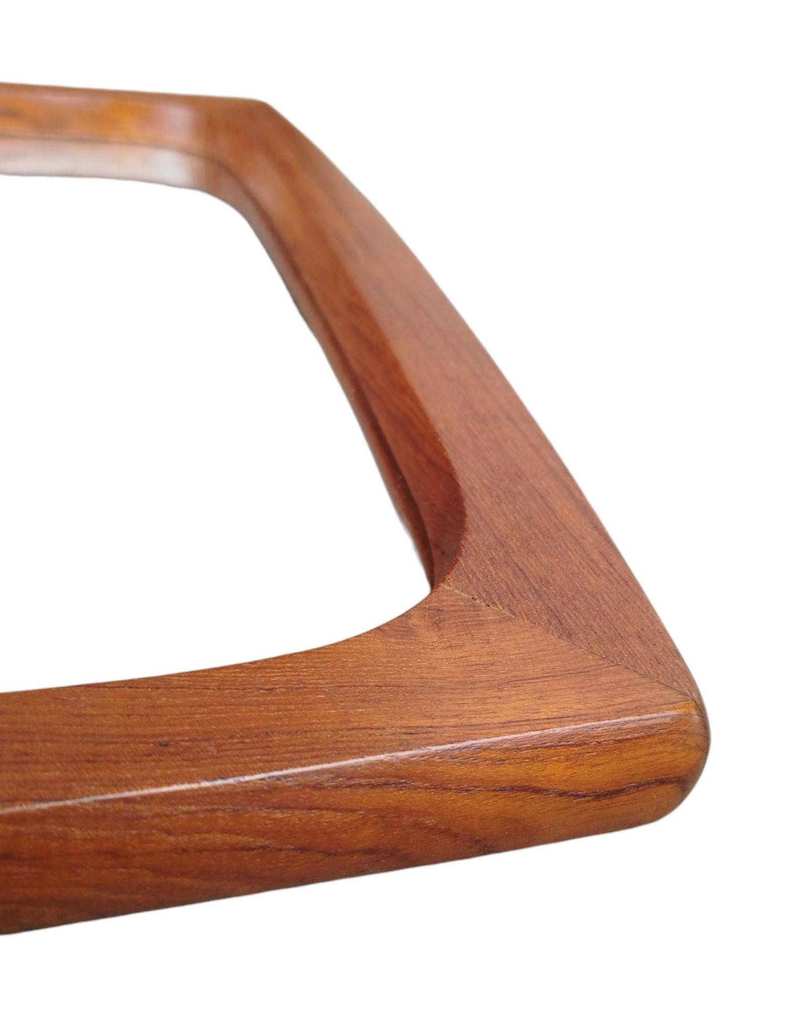 Teak wall mirror, organic shape, Denmark 1960s
