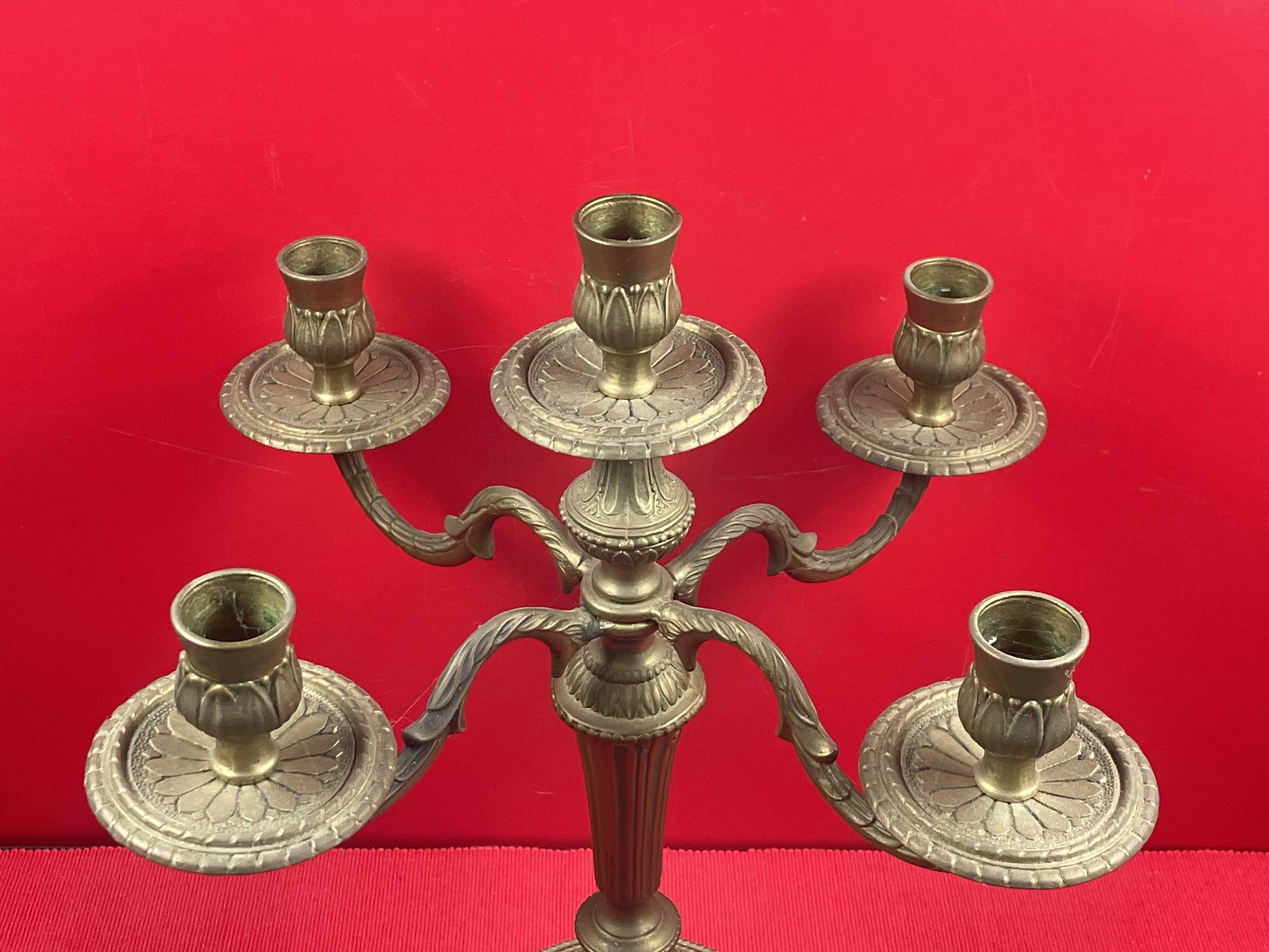 Candelabra, candle holder for 5 candles, 4 branches, Louis XVI style - 35 cm