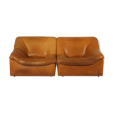 Lot of two armchairs DS-46 Sede thick Buffalo, 1970 leather s
