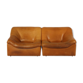Lot de deux fauteuils DS-46 en cuir de buffle épais de Sede, 1970s