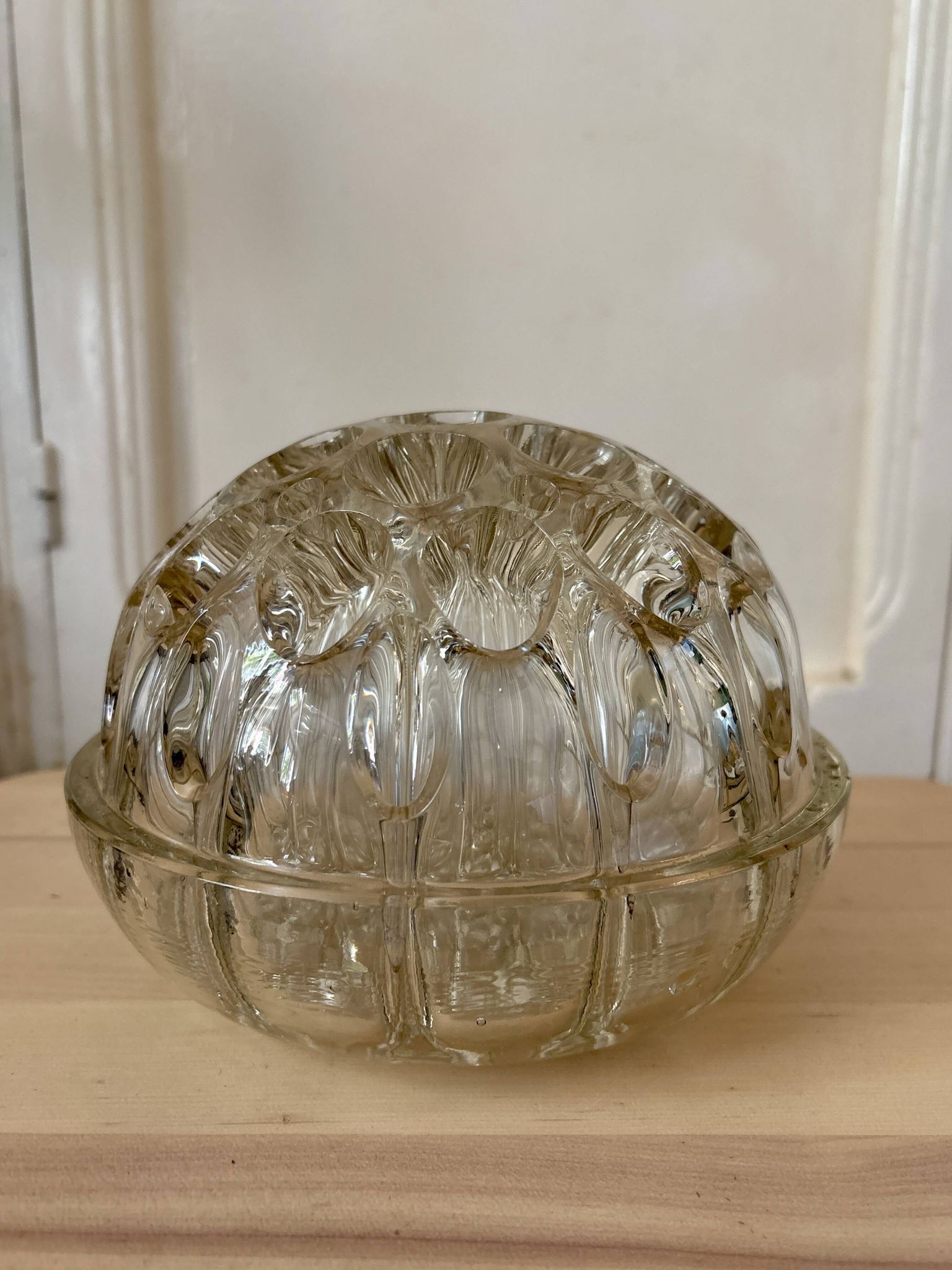 XXL antique glass flower vase
